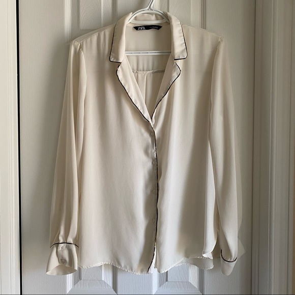 ZARA - Chiffon Button-up Blouse - Picture 1 of 8
